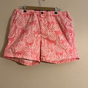 Chubbies Shorts Mens Size XXL Pink Pineapple Flat Front Chino Short 5.5" Inseam